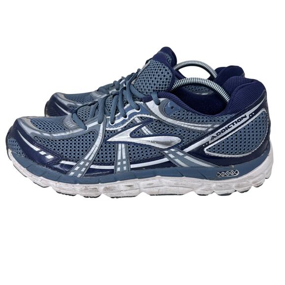 Brooks Addiction 11 Running Shoes Mens Size 13 Blue Mesh Logo Low Top Lace Up - Picture 2 of 9